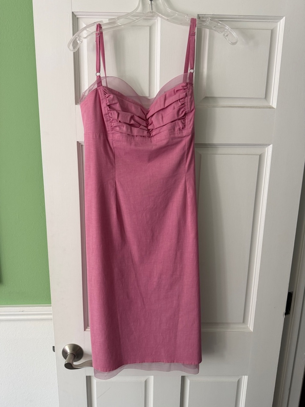 Cynthia Steffe Rose-Pink Ruffle Bust Midi Slip Dress